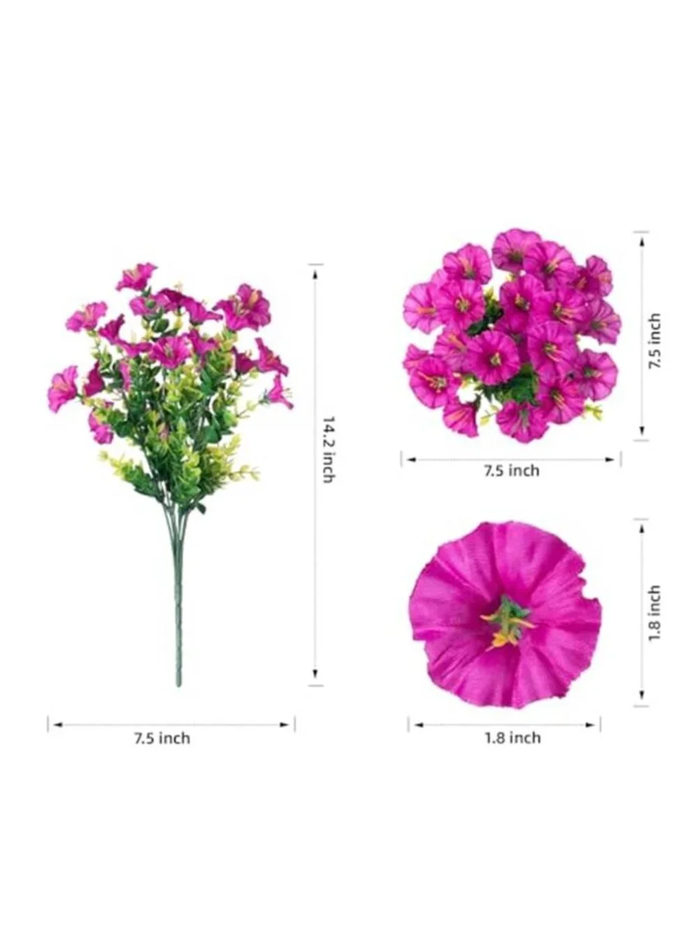 Artificial Morning Glory Flowers UV Resistant Faux Outdoor Plants 12 Bundles